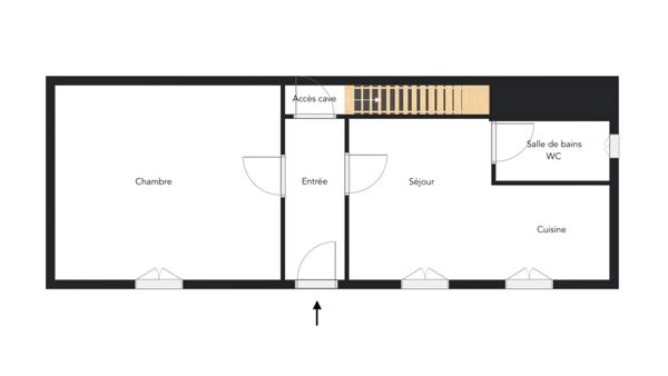 Appartement deux pièces en rez-de-jardin