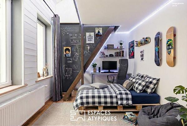 Appartement en dernier étage et terrasse sur les toits du Vieux-Lille