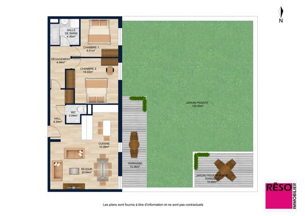 MAGNIFIQUE T3 EN REZ-DE-JARDIN AVEC JARDIN PRIVATIF