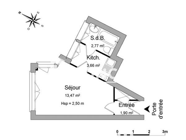 Location Studio 21.8 m² - 5 PLACE DU MARCHE Thonon Les Bains 74200