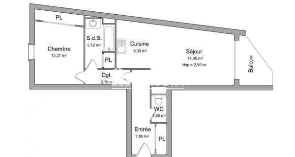 Location Appartement 2 pièces 54 m² - La Seyne-sur-mer 83500