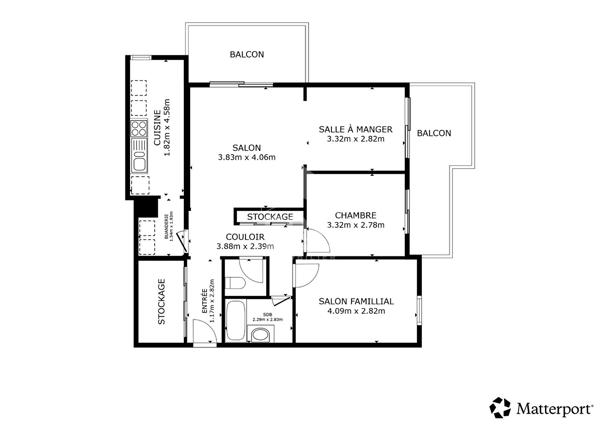 Appartement Courbevoie 76.92 m2