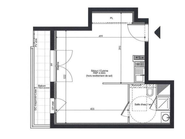 Appartement 1 pièce                                        - 44600 Saint-Nazaire - CENTRE VILLE - GARE Réf : 3697