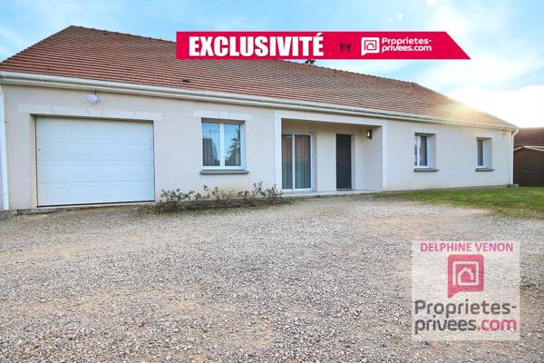 Exclusivité - Maison de plain pied classe énergie C avec 4 chambres , combles aménageables et garage sur un terrain de 1000 m² à Châteauneuf Sur Loire