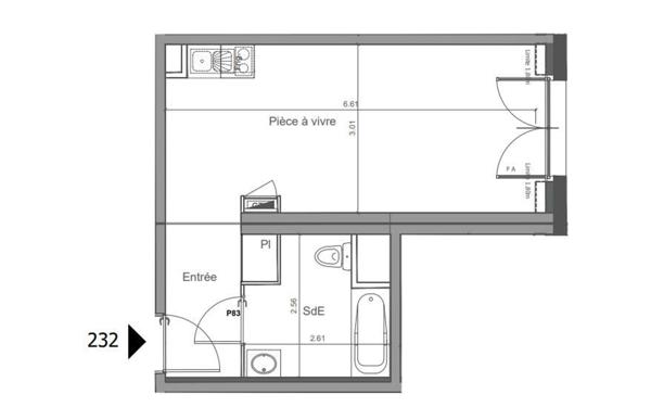 Appartement à vendre    1 pièce • 29,70 m2 Saint-Jean-de-la-Ruelle
