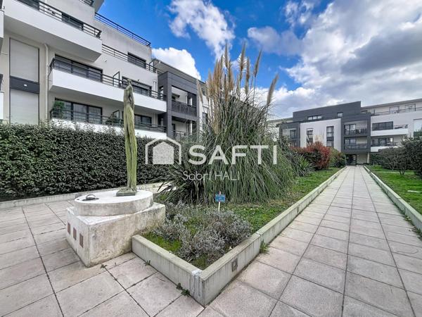 Appartement 3 pièces de 64m², immeuble de standing avec jardin et terrasse de 52m², exposé Sud-Ouest