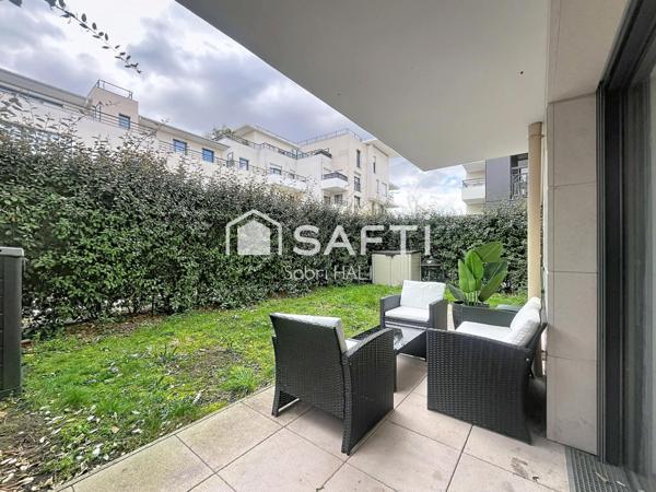 Appartement 3 pièces de 64m², immeuble de standing avec jardin et terrasse de 52m², exposé Sud-Ouest