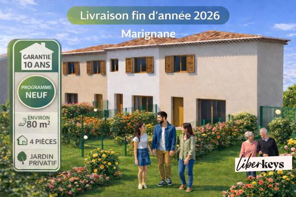 Maison T4 de 80m2 avec jardin – Programme neuf à Marignane