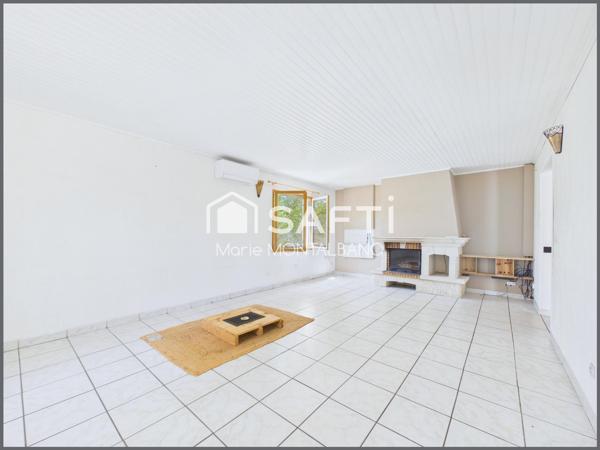 Maison de plain-pied, 4ch, bureau, terrasses et jardin