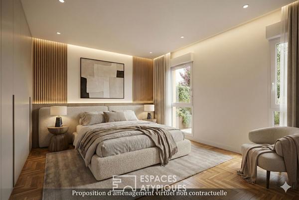 Appartement avec jardin et garage en hypercentre