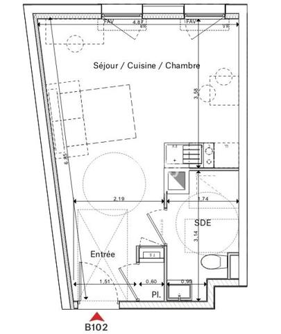 Appartement 1 pièce - 29 m²
