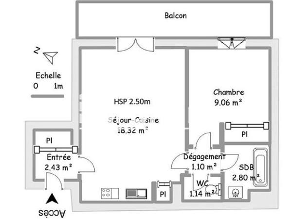 Location Appartement 2 pièces 34.85 m² - 2 ET 4 CHEMIN DU VIEUX CANAL Carcassonne 11000