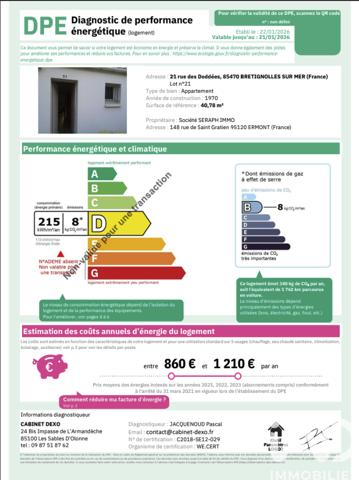 Maison à vendre 3 pièces 40 m² Bretignolles-sur-Mer