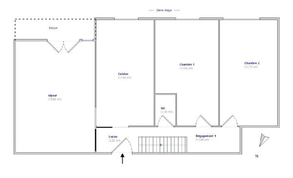 NEUVILLE SUR SAONE (69) -DUPLEX 123 m², 4 chambres, Dernier étage avec asc, Vue dégagée, DPE C