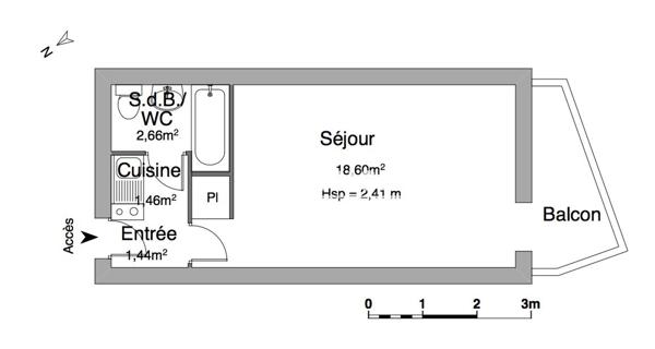 À vendre Studio 24.16 m² - Nîmes 30900