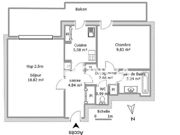 Location Appartement 2 pièces 45.81 m² - RESIDENCE DU PALAIS Carcassonne 11000