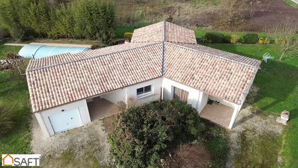 Maison de plain-pied 132 m2 habitable avec piscine