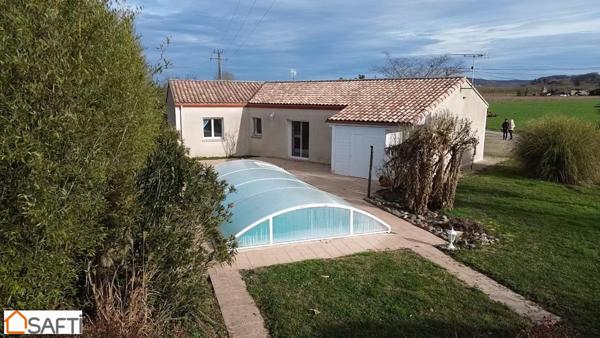 Maison de plain-pied 132 m2 habitable avec piscine