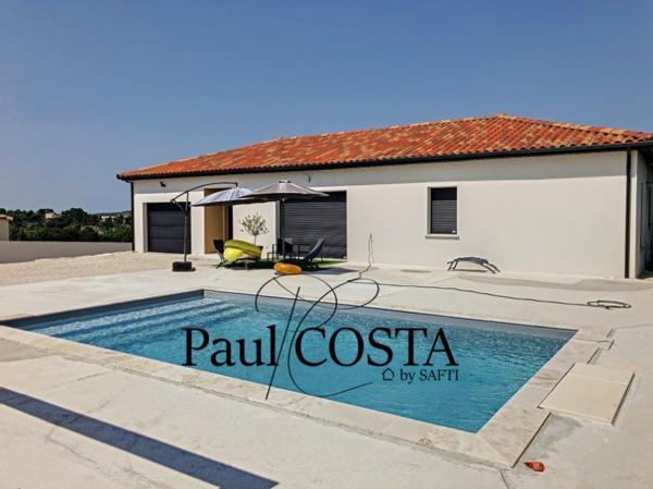 Maison de 125 m2 de plain pied avec piscine et pool house