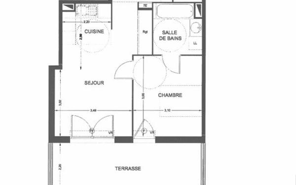 Appartement à vendre    2 pièces • 43,69 m2 Montpellier