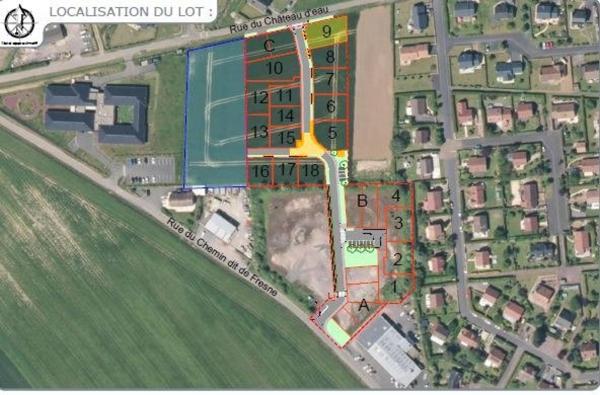 THAON. Terrain viabilisé de 489 m². 115.000 €.