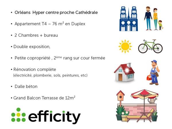Appartement 3 pièces - 80 m² Exclusivité efficity