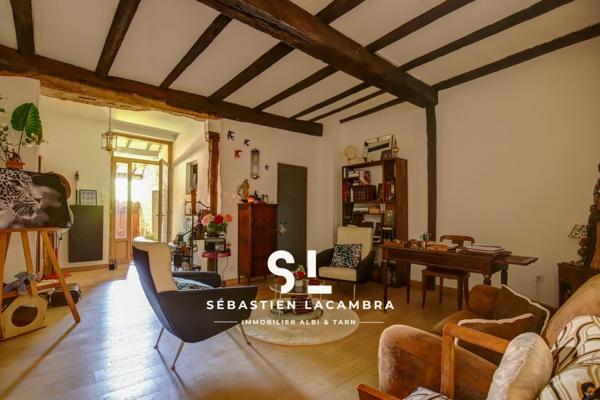 Lisle-sur-Tarn (81310) Maison de ville 6 pièces – Loggia lumineuse, volumes rares & cachet authentique – Garage, cave voûtée