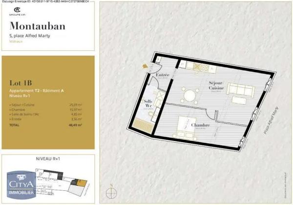 Appartement à louer 2 pièces 48.49m² Montauban (82000)