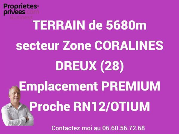 28100 DREUX - TERRAIN  5686 m2 sur ZONE COMMERCIALE & D'ACTIVITES NORD