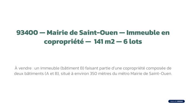 Immeuble 11 pièces - 141 m²