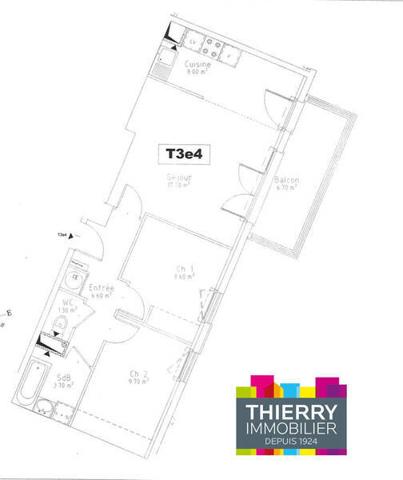 Appartement 3 pièces - 44300 Nantes -  Beaujoire - Saint-Joseph