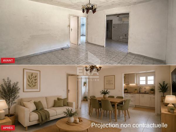 A VENDRE 13710 FUVEAU MAISON T3 DE 67 M² PLEIN PIED SUR 4000 M² DE TERRAIN GARAGE