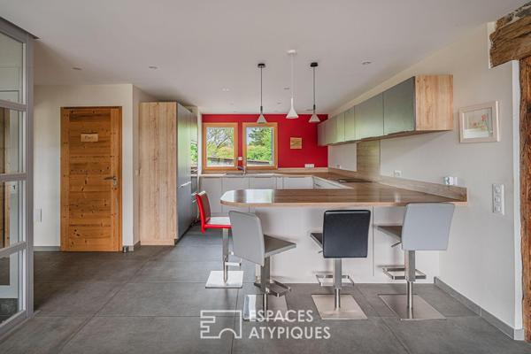 Grange rénovée avec verger et activité de maison d’hôtes