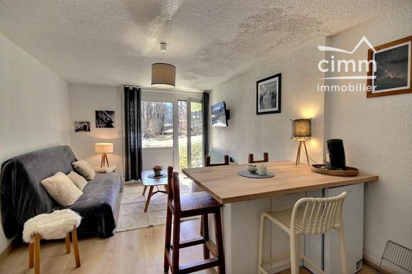 A VENDRE LES CARROZ D'ARACHES 74300, APPARTEMENT RENOVE + TERRASSE + CASIER A SKIS.