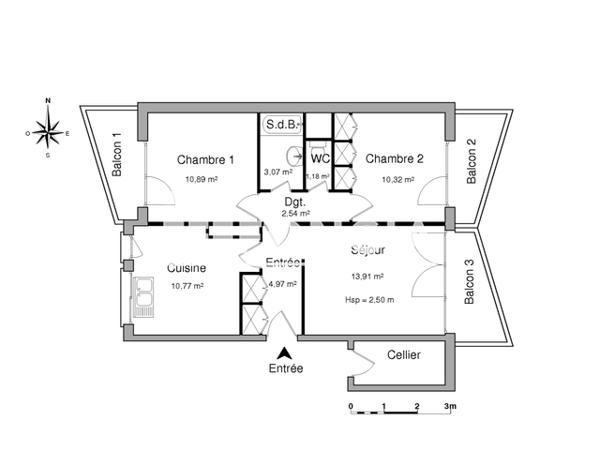 Location Appartement 3 pièces 57.65 m² - RUE DU RELAIS Pessac 33600