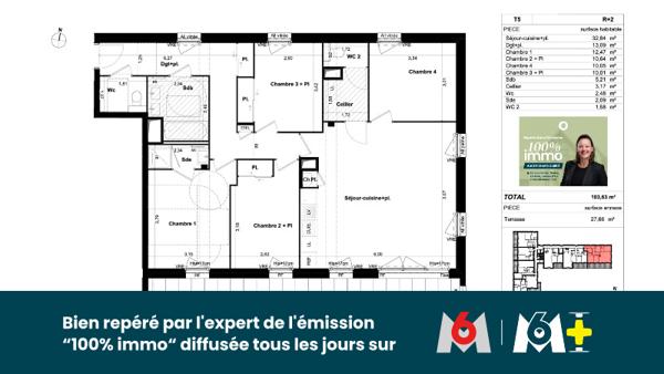 Appartement 103.63 m² à Saint-Grégoire