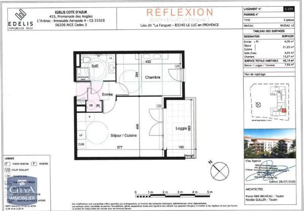 Appartement à louer 2 pièces 42.14m² Le Luc (83340)