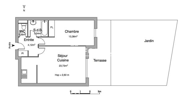 Location Appartement 2 pièces 46.03 m² - Rochefort-du-gard 30650