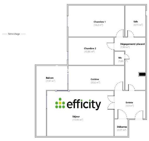 Appartement 3 pièces - 75 m²