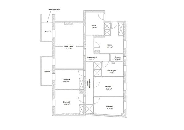 Appartement 5 pièce(s) 4 chambre(s) 106.27 m²
