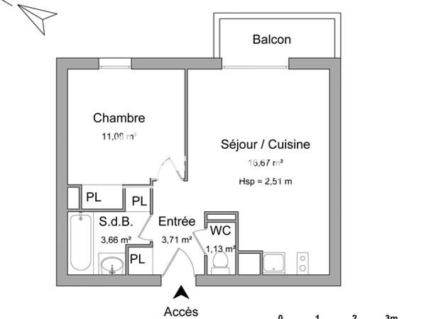 Location Appartement 2 pièces 36.25 m² - 2 RUE FRANCOISE SAGAN Auch 32000
