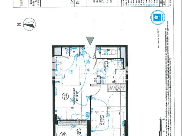 Location Appartement meublé 2 pièces 40.01 m² - QUARTIERS MAITRES A209 - 28 RUE D'ALGER La Rochelle 17000