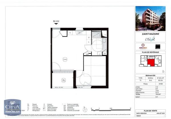 Appartement à louer 2 pièces 41.6m²