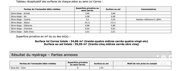 Appartement à vendre 2 pièces 34,86 m² 