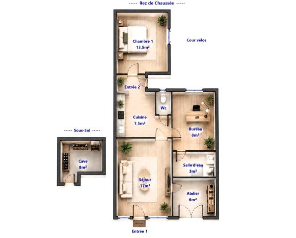 Appartement à vendre 3 pièces 56,5 m² Bourg-la-Reine