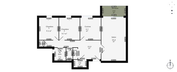 Appartement Angers 3 pièces 75 m2 avec balcon LES JUSTICES