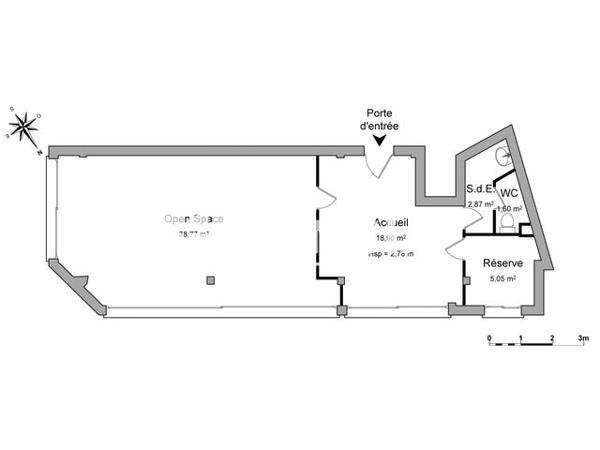 Location Local commercial 1 pièce 67.2 m² - 1 PLACE PRASLIN Melun 77000