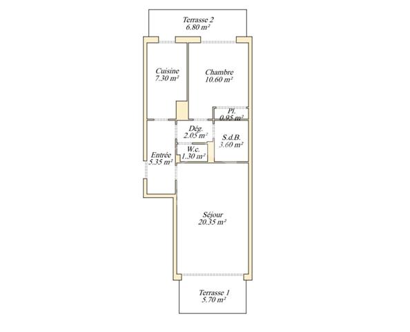 Appartement Vence 2 pièce(s)