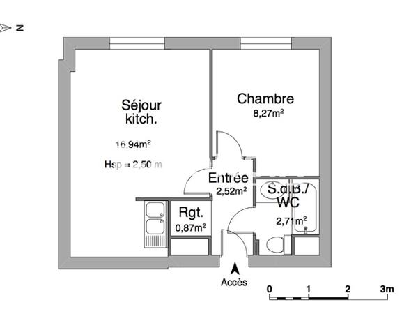 Location Appartement 2 pièces 31.31 m² - THEATRE DE L'UNION Limoges 87000