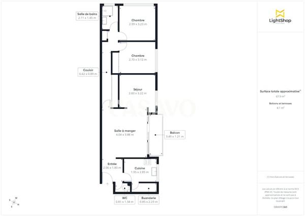 Vente Appartement 4 pièces de 66m² - 95600 Eaubonne